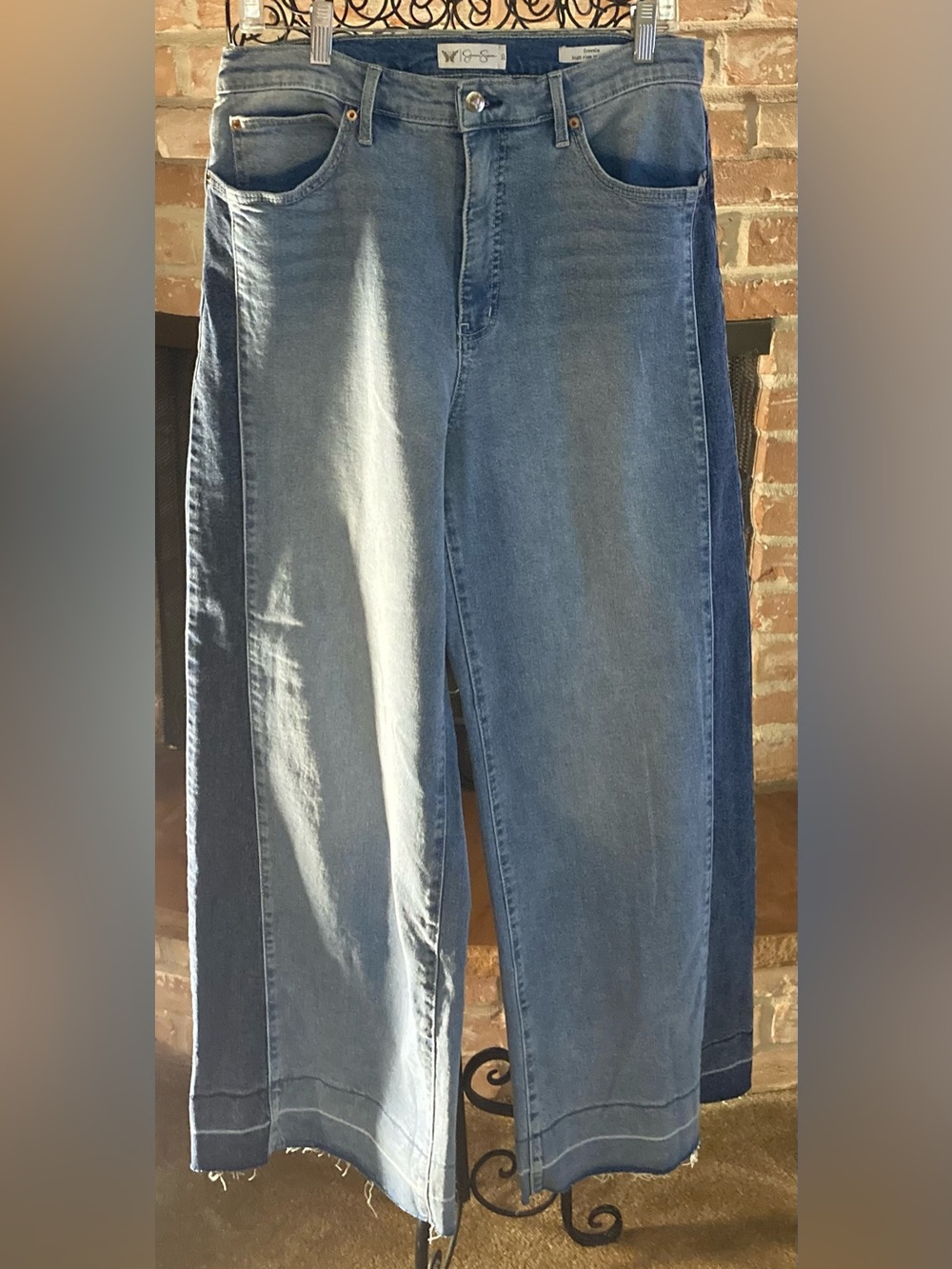 Jessica Simpson freesiaTwo-Tone Blue High Rise Wide Leg Jeans